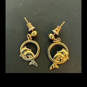 Hypoallergenic earrings made in the USA with 14k gold plated brass dangles